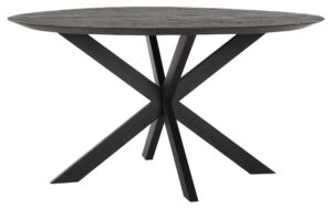 Dining Table Shape Round BLACK,78xØ150 Cm, Recycled Teakwood