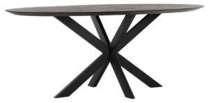 Dining Table Shape Oval BLACK,78x200x100 Cm, Recycled Teakwood