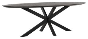 Dining Table Shape Oval BLACK,78x240x110 Cm, Recycled Teakwood