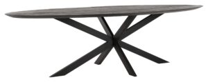 Dining Table Shape Oval BLACK,78x280x120 Cm, Recycled Teakwood