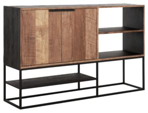 Dresser Cosmo No.1 Small, 2 Doors, 2 Open Racks,100x160x40 Cm, Recycled Teakwood