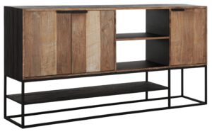 Dresser Cosmo No.1 Large, 3 Doors, 2 Open Racks,100x205x40 Cm, Recycled Teakwood