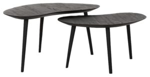 Coffee Table Organus BLACK, Set Of 2,35x69x51 Cm / 40x83x61 Cm, Recycled Teakwood