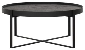 Coffee Table Pluto Small BLACK,35xØ80 Cm, Recycled Teakwood