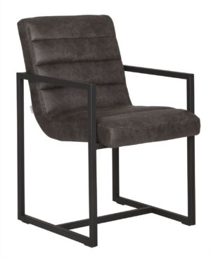 Arm Chair Virginia,89x55x69 Cm, Biker Recycled Leather Stone Grey
