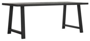 Dining Table A-team BLACK,78x200x90 Cm, 5 Cm Recycled Teakwood Top