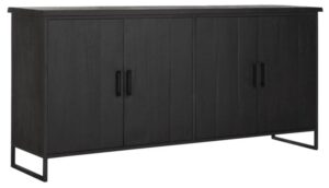 Dresser Beam No.1, 4 Doors BLACK,90x190x47 Cm, Recycled Teakwood
