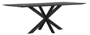 Dining Table Curves Rectangular BLACK,78x210x100 Cm, Recycled Teakwood