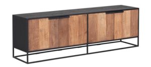 TV Wall Element Dresser Cosmo, 4 Doors,56x180x40 Cm, Recycled Teakwood