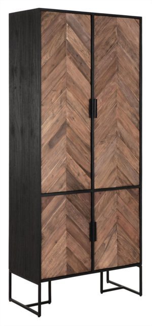 Cupboard Criss Cross, 4 Doors,185x80x40 Cm, Mixed Wood