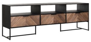 TV Stand Criss Cross Large, 3 Drawers, 3 Open Racks,60x180x40 Cm, Mixed Wood