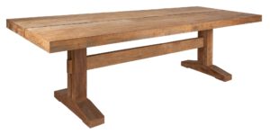 Dining Table Borgo Rectangular,78x250x100 Cm, 8 Cm Top With Split, Recycled Teakwood