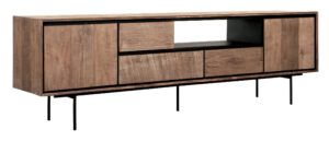 TV Stand Metropole Extra Large, 3 Doors, 3 Drawers, Open Rack,60x235x40 Cm, Recycled Teakwood