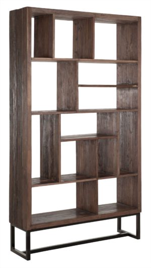 Bookrack Timber, 13 Open Racks,210x120x35 Cm, Mixed Wood