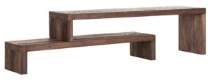 TV Stand Timber, 2 Shelves, Extendable,45x150x35 Cm, Mixed Wood